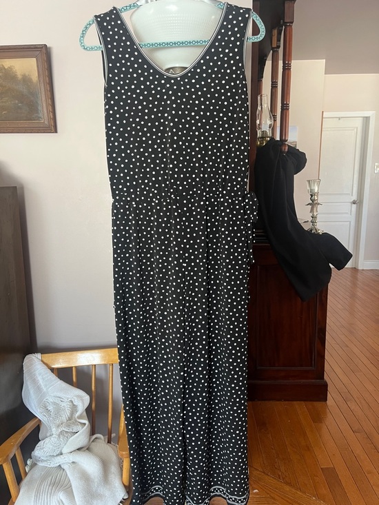 Max Studio Black and White Polka Dot Sleeveless Jumpsuit - Picture 4 of 8